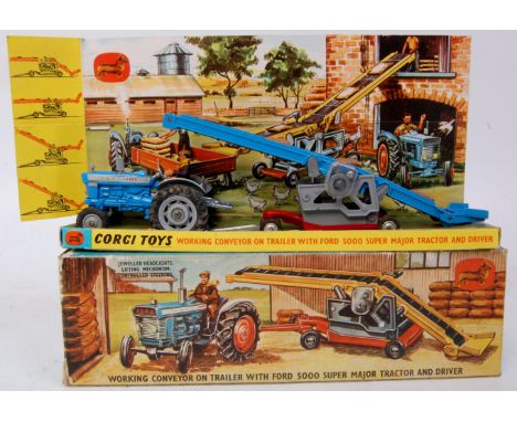 Corgi Toys, Gift Set 47, Ford 5000 tractor and working conveyor set, contains No. 67 Ford 5000 Super Major tractor in blue wi