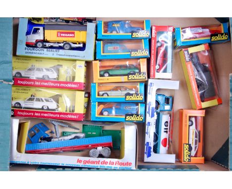 Solido of France boxed diecast group, mixed subjects to include military, saloons, commercial and emergency services vehicles