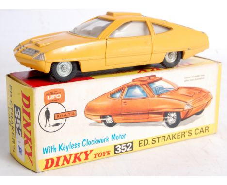 Dinky Toys, 352, Ed Straker's Car, yellow body with pale grey interior with black engine cover, in the original all card pict