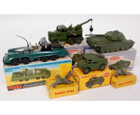 Dinky Toys Military Diecast Boxed Group, 6 boxed examples to include No.661 Recovery Tractor (G-BG), No.651 Centurion Tank (G