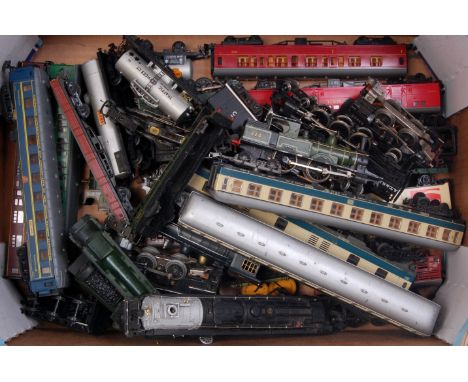 Two trays containing large quantity of locomotives and rolling stock most makers represented, of 00 & H0 scales