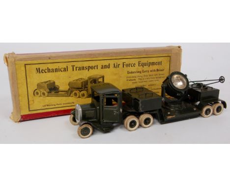Britains Set No. 1641, Underslung Lorry with driver, late 1930s examples comprising of 10 wheel Tractor Unit with Step Frame 