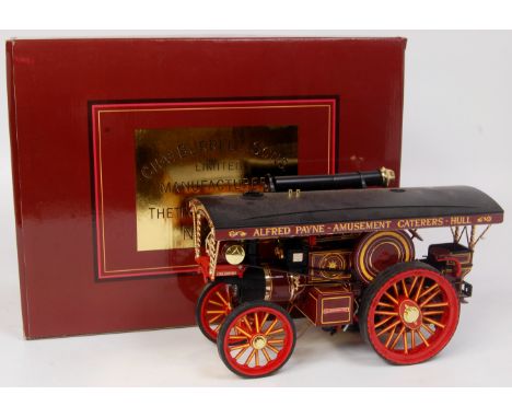 Midsummer Models, 1/24th scale model of a Burrell Showman's Engine "The White Rose of York", finished in maroon in the origin