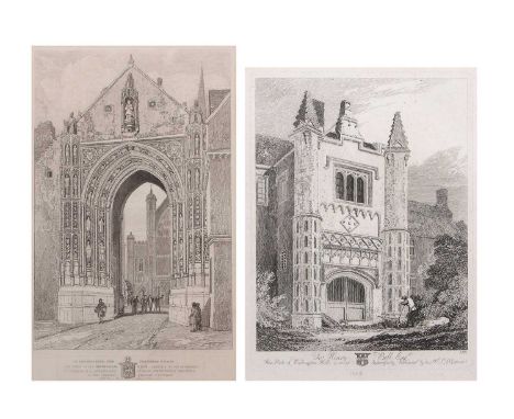 John Sell Cotman (1782-1842), 'Erpingham Gate', dated 1817 and 'Wallington Hall', plate 30, 41x25cm, framed and glazed (2)
