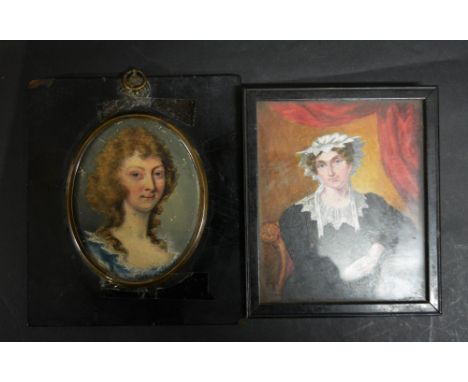 An Early 19th Century Portrait Miniature of Ellen Catherine daughter of James Glascock, Dublin dated 1830, 10.5 x 8.5 cms, to