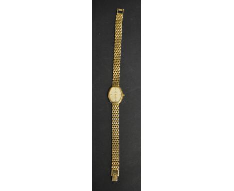 An Omega Deville Stainless Steel and Gold Plated Ladies' Wrist Watch with strap