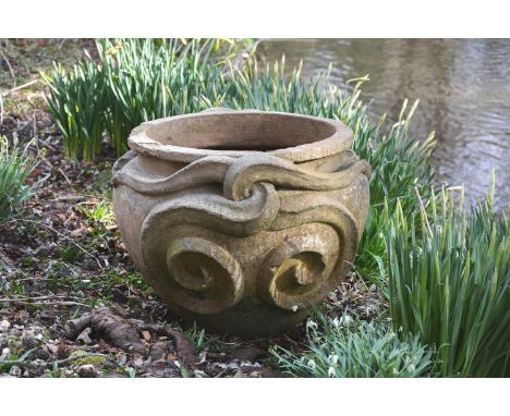 AN ARTS AND CRAFTS COBRA OR SNAKE JARDINIEREATTRIBUTED TO COMPTON POTTERS ART GUILDEARLY 20TH CENTURYThe ovoid planter with e