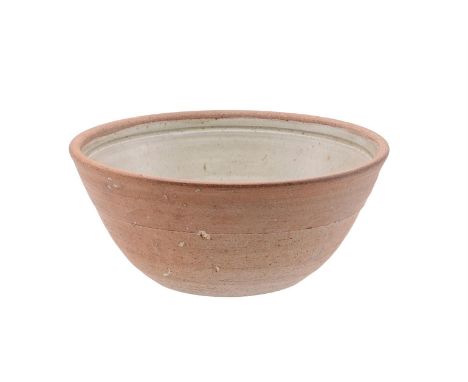 λ RICHARD BATTERHAM (BRITISH 1936-2021)A STUDIO POTTERY BOWLInternally glazed in celadon green33.5cm diameter