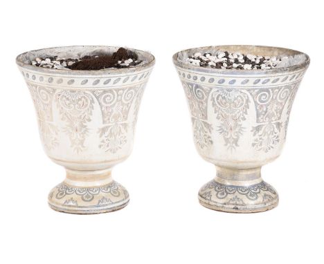 A PAIR OF FRENCH EMAILLE ENAMEL URNSMID 19TH CENTURYEach tapering to a socle and spread foot, one signed Ch PARIS et CIE au B