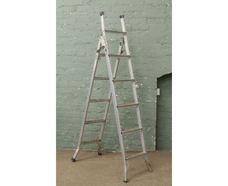 A set of aluminium step ladders.