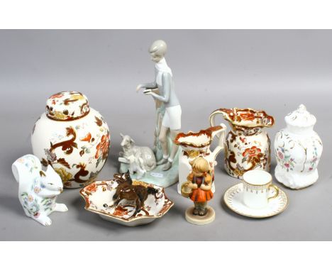 A collection of ceramics to include Masons, Minton, Beswick, Goebel, Lladro etc.