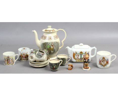 A collection of ceramics to include a series ware Adams coffee set, a West Germany Hummel figure 'Little Hiker' a miniature R