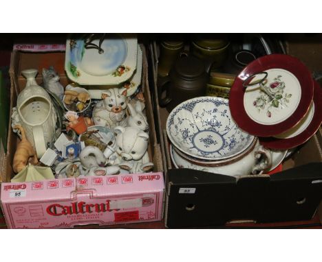 Two boxes of mixed ceramics including Wedgwood Jasperware, Hornsea storage jars, Royal Staffordshire decorated by Clarice Cli