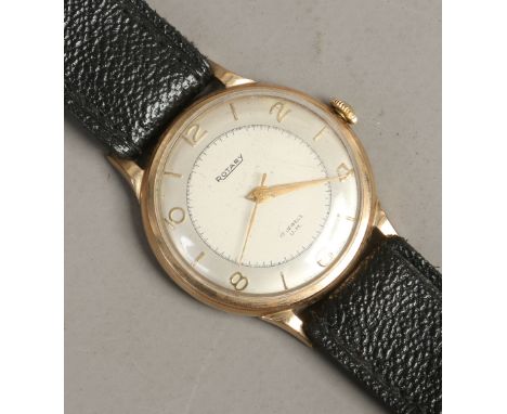 A Gentlemans vintage 9ct gold Rotary manual wristwatch with subsidiary seconds, Running