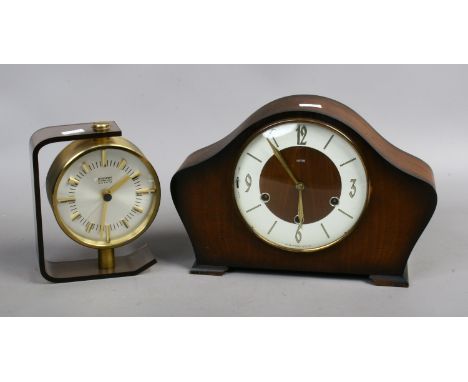 A Smiths Westminster mantle clock and a retro C1960 Staiger perspex quartz clock.