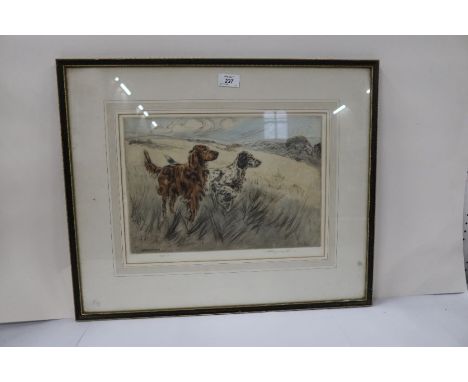 Henry Wilkinson, five limited edition colour engravings, hunting dogs and game in landscape