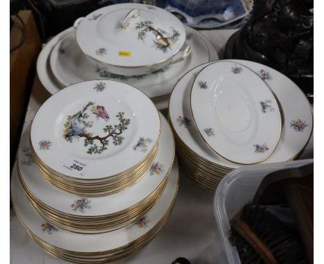 A collection of Royal Worcester Watteau pattern dinnerware&nbsp;