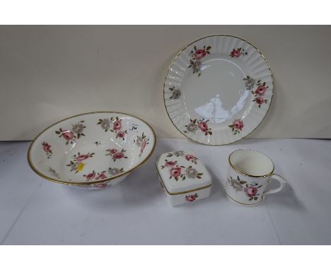 Four pieces of Royal Worcester Marissa pattern chins, together with a Royal Worcester Sylvan coffee pot