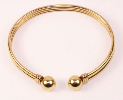 Gold open bangle hallmarked 9ct approx 15.2gm   Condition Report   Click here for further images, condition, auction times & 