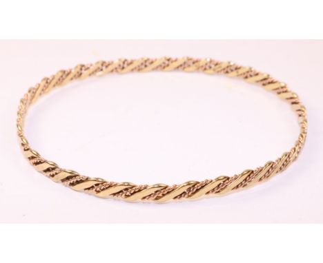 Gold and rose gold bangle hallmarked 9ct approx 7.4gm   Condition Report   Click here for further images, condition, auction 