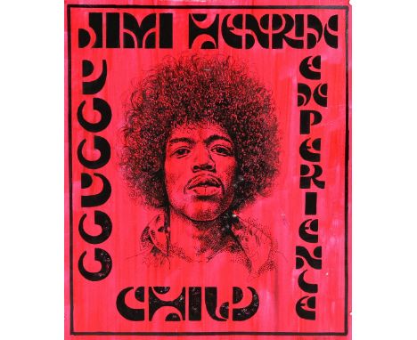 Jimi Hendrix - Voodoo Child - Original hand painted artwork by John Judkins, signed and dated 1969, sheet approximately 26 x 