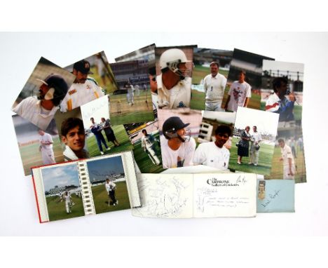 Cricket - Large collection of items including over 300 signatures on books, photos and pages signed by Ian Botham, Mike Gatti