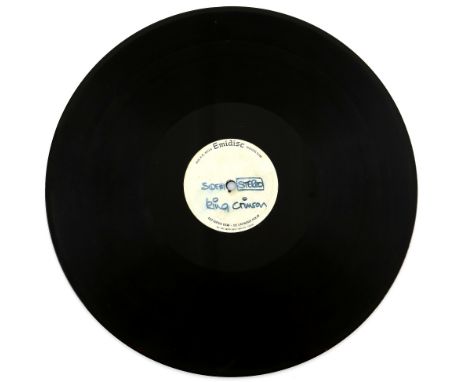 King Crimson - Two sided Acetate LP record on Emidisc Made In Gt. Britain. 'In The Court of the Crimson King', handwritten 's