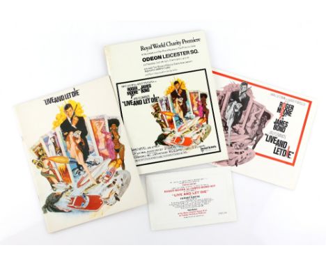 James Bond Live and Let Die (1973) World Charity Premiere brochure, Fold out Synopsis, Press Show ticket and a film brochure 