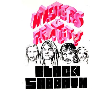 Black Sabbath - Masters of Reality - Original hand painted artwork by John Judkins, signed and dated 1978, sheet approximatel