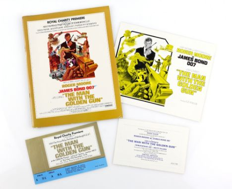 James Bond The Man With The Golden Gun (1974) Fold out Synopsis, Royal Charity Premiere brochure and ticket and a Press Show 