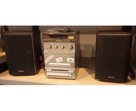 Panasonic CD stereo system with speakers and remote