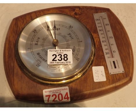 Committee of London wall mounted barometer and thermometer weather station