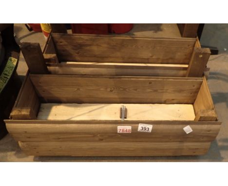 Two wooden planter / window boxes 58 x 20 x 20 cm 