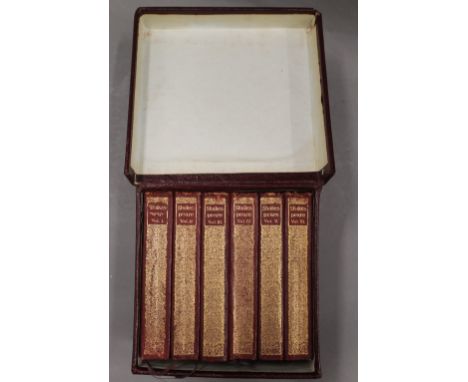 A boxed set of The Complete Works of William Shakespeare in the first Collins Clearprint edition of 1903, with illustrations 