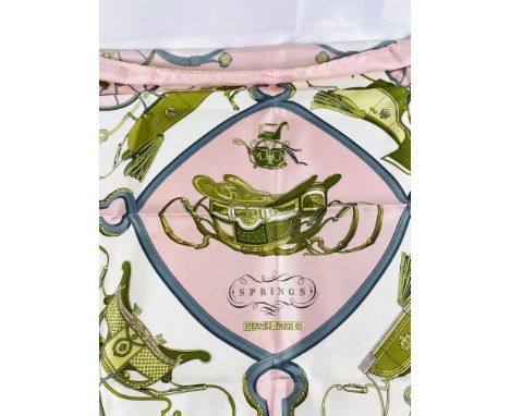 Hermes silk scarf 'Springs', in box. Estimate: £60-80