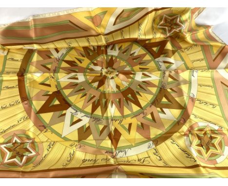 Hermes silk scarf ' La Rose Des Vents', in box. Estimate: £60-80