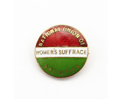 A rare early 20th century enamel badge for the National Union Of Women’s Suffrage Societies. Made in gilt metal, and enamelle