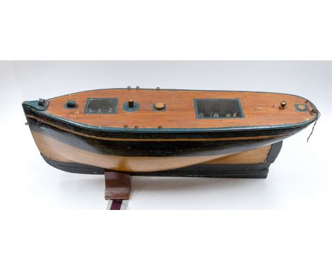 A late 19th / early 20th century scratch built model of the mid 19th century clipper, ‘The Blue Jacket’. With black and gold 