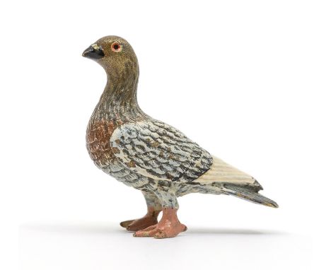 An Austrian cold painted model of a Pigeon, impressed Austria underneath, in the style of Bergman, approx. 3.8cm high x 4cm w