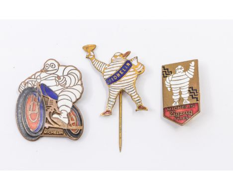 A 20th century W.O. Lewis of Birmingham Michelin enamel badge, with Michelin riding a bike with a cigar in its mouth, 35mm lo