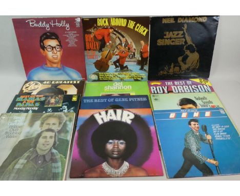 A Collection of Twelve LP Records to Include Elvis Presley, Gene Vincent, Buddy Holly, Roy Orbison etc 