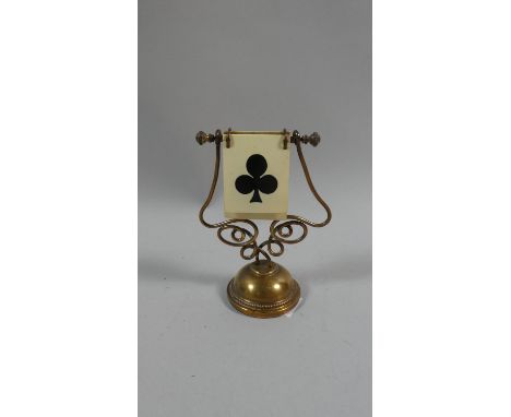 A Edwardian Brass Playing Card 'Suit' Stand, 11cm High 