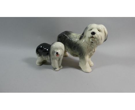 Two Ceramic Studies of Old English Sheepdogs 