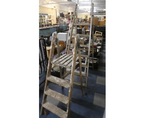 A Three Step Vintage Step Ladder 