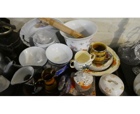 A Collection of Ceramics to Include First Moon Landing July 1969 Two Handled Commemorative Mug, Japanese Dinnerwares, Floral 