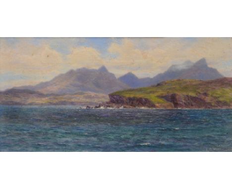 LOUIS BOSWORTH HURT (1856-1929) Hills of Sutherlandshire, near Lochinver, signed, inscribed 'Lochinver' and dated 1913, oils 