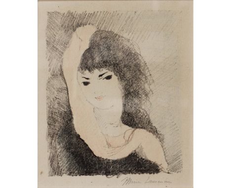MARIE LAURENCIN (1883-1956) Head and shoulders portrait of a young girl with shawl, lithograph, signed in pencil to margin, 1