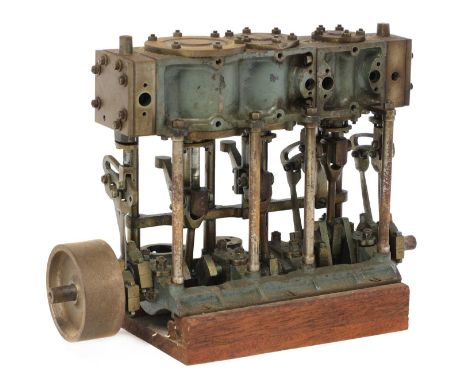 A model of a Stuart Turner triple expansion engine,25cm wide18cm highFrom the collection of David Pocknell.