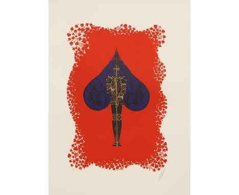 *'Erte' (Romain de Tirtoff) (Russian-French, 1892-1990)Clubs, Diamonds, Hearts, Spades, from the Playing Card Seriesfour seri