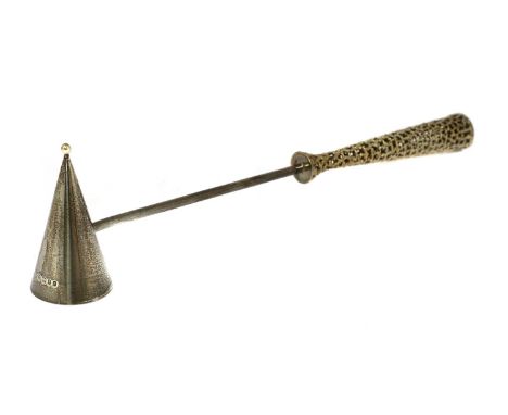 A silver gilt candle snuffer,by Stuart Devlin, London 1973, 27.5cm long, 2.9ozt approximatelyCondition report: Externally wit